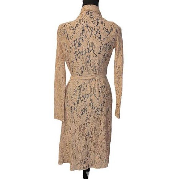 Windsor Long Lace Open Front Tie Belt Blush Cardigan Small - Picture 5 of 8